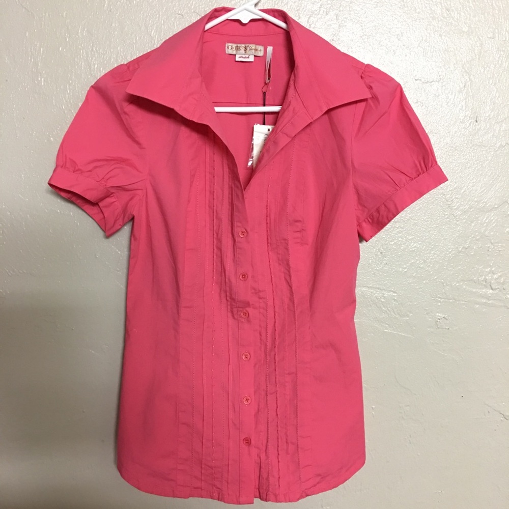 New GUESS Pink Stretch Shirt